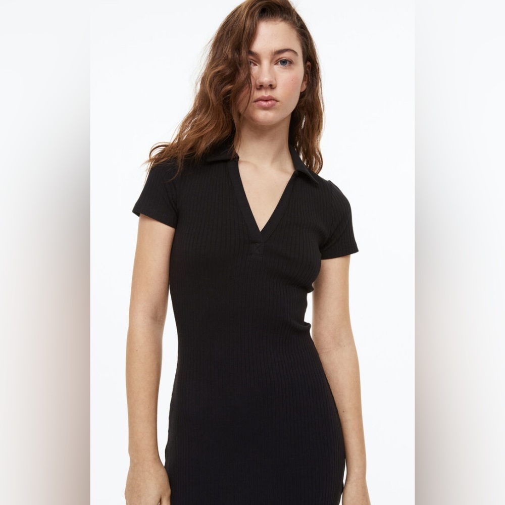 Black Mini Ribbed H&M Dress